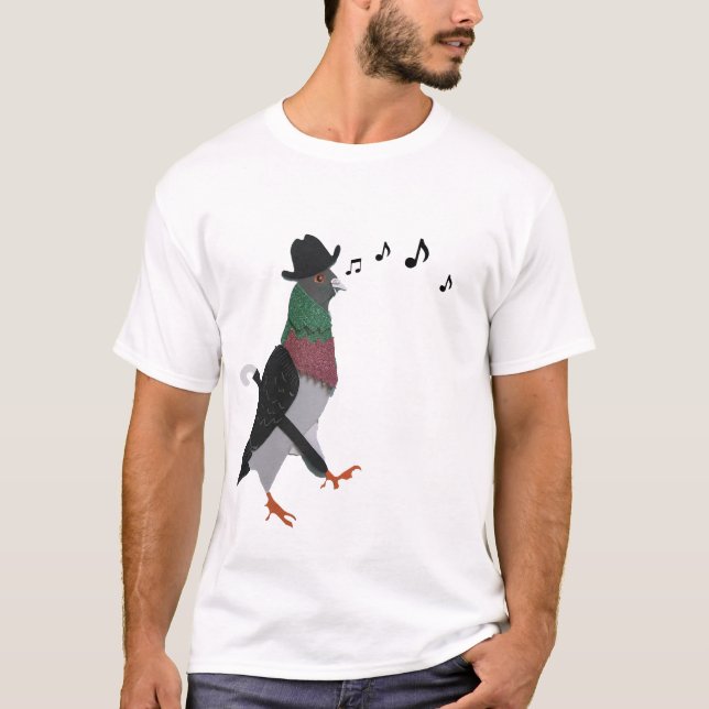 T-shirt Pigeon À Propos De La Ville Drôle (Devant)