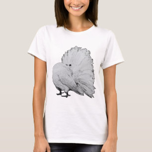 T-shirt Pigeon américain de fantaisie de rose des vents
