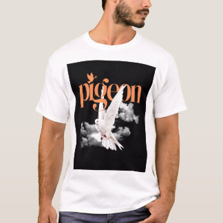 T-shirt Pigeon Blanc Élégant