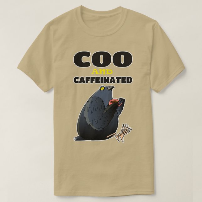 T-shirt Pigeon Coo Café Café 2323 2 (Design devant)