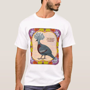 T-shirt Pigeon Couronné Floral