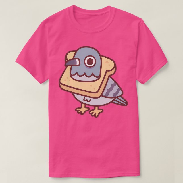 T-shirt Pigeon Cute Avec Collier De Pain Drôle 1 (Design devant)