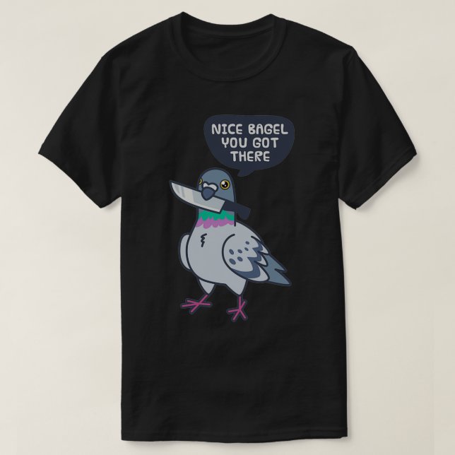 T-shirt Pigeon Cute Avec Couteau 8 (Design devant)