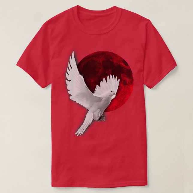 T-shirt Pigeon de lune rouge (Design devant)
