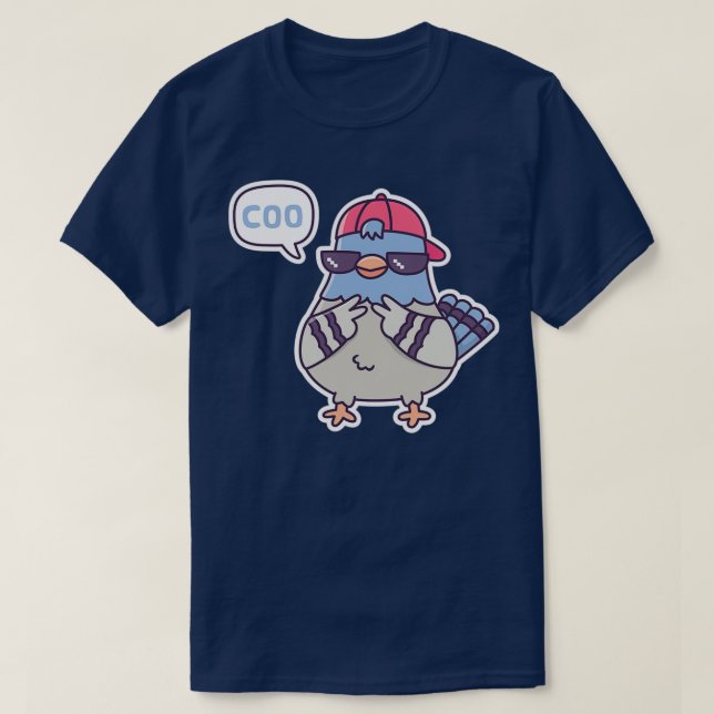 T-shirt Pigeon Dit Que Coo Drôle (Design devant)