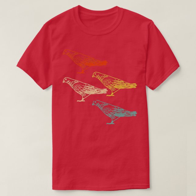 T-shirt Pigeon d'Oiseaux rétro (Design devant)