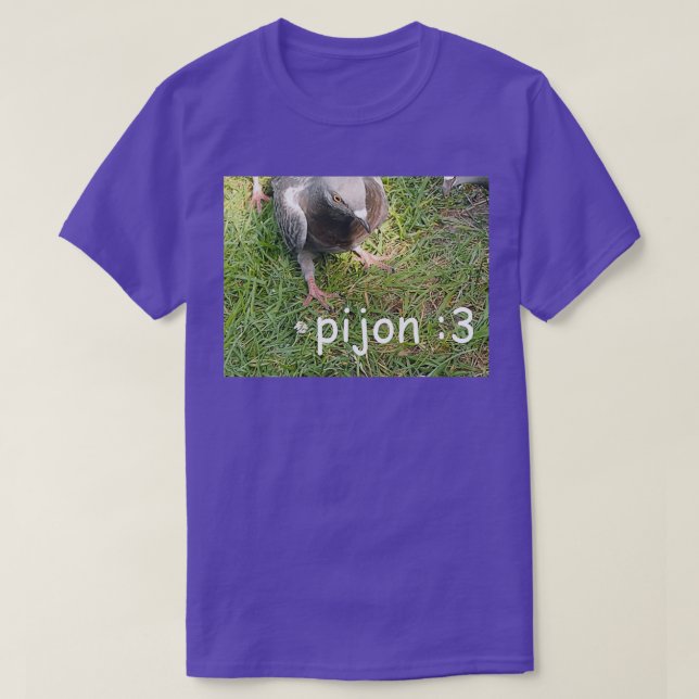 T-shirt pigeon drôle photo avec texte pijon (Design devant)
