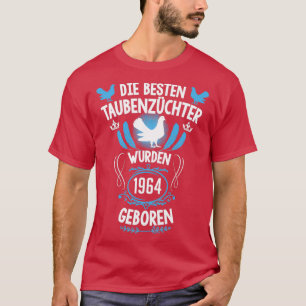 T-shirt Pigeon fancier 57e anniversaire Né en 1964 pigeons