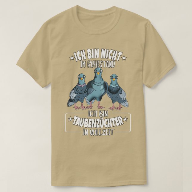 T-shirt Pigeon fancier à temps plein profession pi (Design devant)