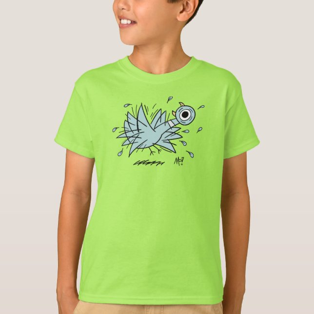 T-shirt Pigeon Freakout Lime pour enfants (Devant)
