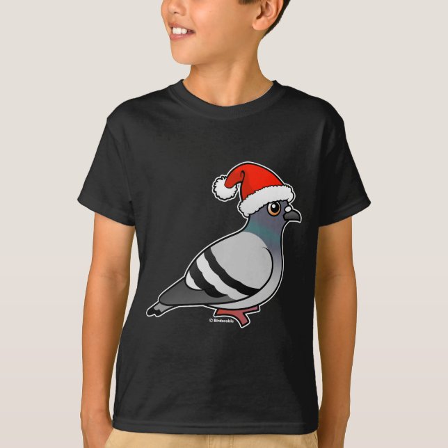 T-shirt Pigeon mignon Père Noël de bande dessinée (Devant)