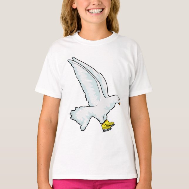 T-shirt Pigeon Patinage sur glace Patins sur glace (Devant)