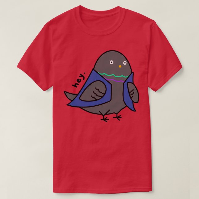 T-shirt Pigeon portant un gilet disant quothequot 1 (Design devant)