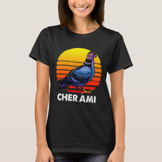 T-shirt Pigeon Retro Cher Ami Dove De Paix