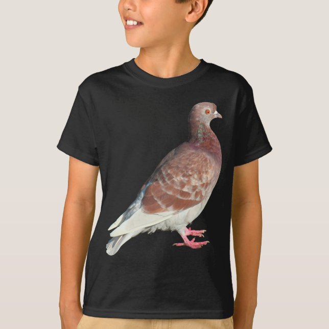 T-shirt Pigeon rouge (isolé) (Devant)