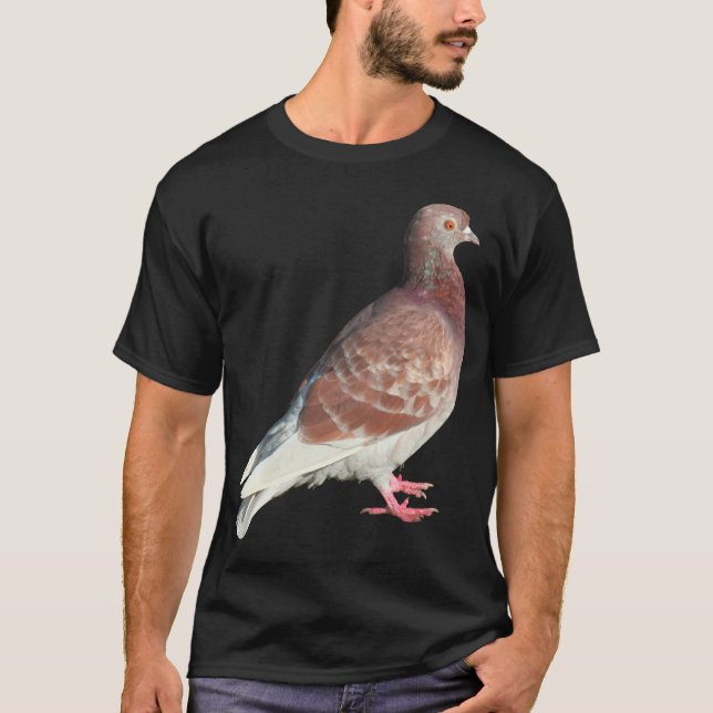 T-shirt Pigeon rouge (isolé) (Devant)