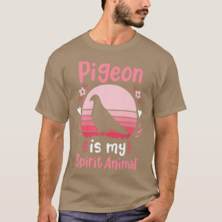 T-shirt Pigeon Spirit Animal Bird Lover Retro 1