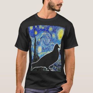 T-shirt Pigeon Starry Nuit Van Gogh Oiseaux Ornithol
