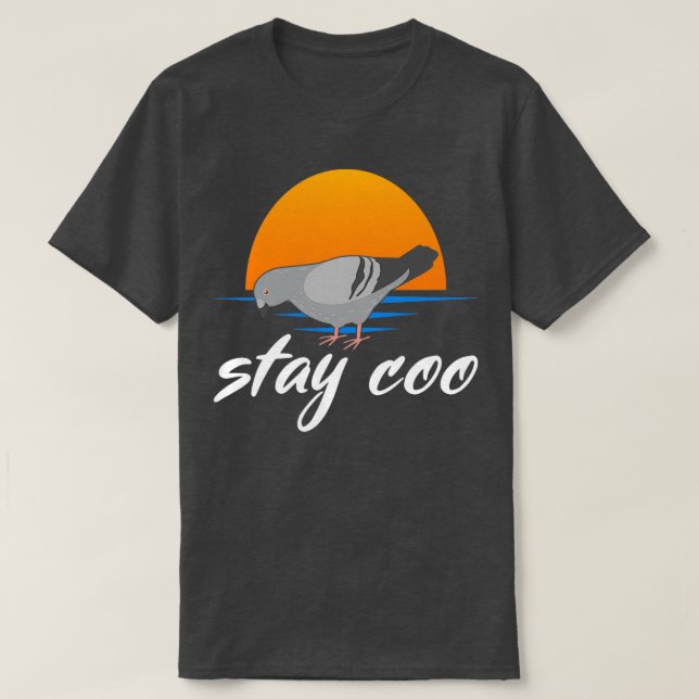 T-shirt Pigeon Stay Coo Design Vintage 1 (Design devant)