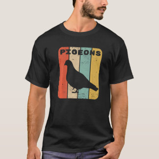 T-shirt Pigeon Style Rétro Vintage Coucher de Soleil Adora