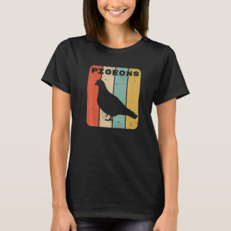T-shirt Pigeon Style Rétro Vintage Coucher de Soleil Anima