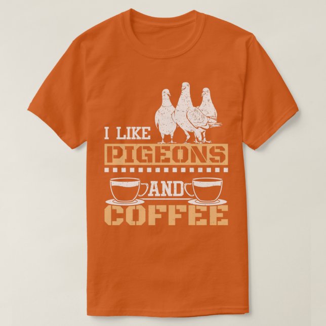 T-shirt Pigeons De Course Et Café (Design devant)