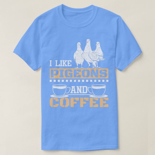 T-shirt Pigeons De Course Et Café 1 (Design devant)