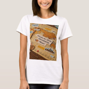 T-shirt Piges et points de repère de la carte mondiale