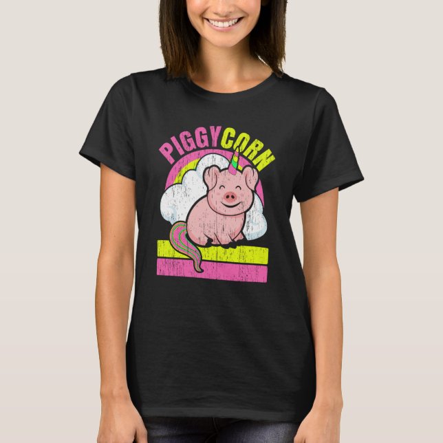 T-shirt Piggycorn Farm Animal Piggy Farmer Unicorn Pig (Devant)
