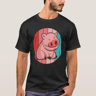 T-shirt Piglet Farming Farm Animal  Farmer Retro Pig