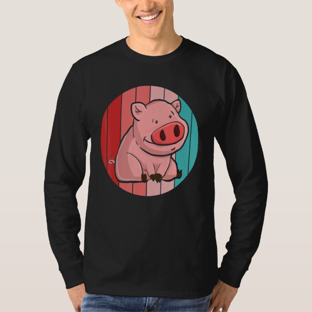 T-shirt Piglet Farming Farm Animal  Farmer Retro Pig (Devant)