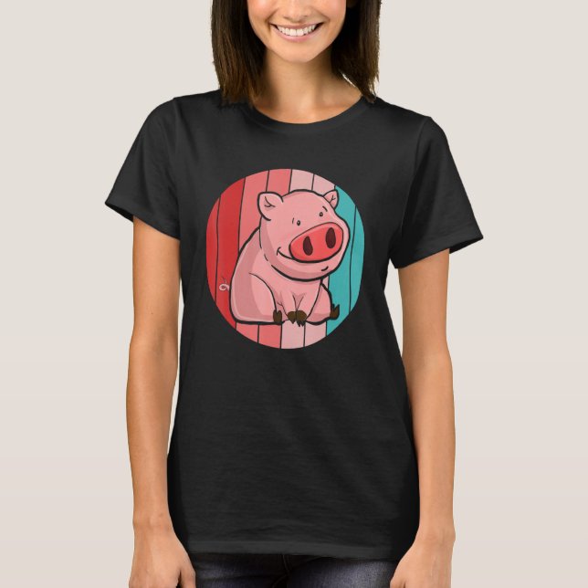 T-shirt Piglet Farming Farm Animal  Farmer Retro Pig (Devant)