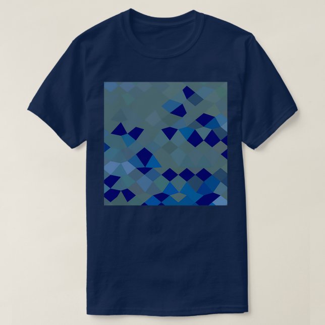 T-shirt Pigment bleu Abstrait Arrière - plan en polygone b (Design devant)