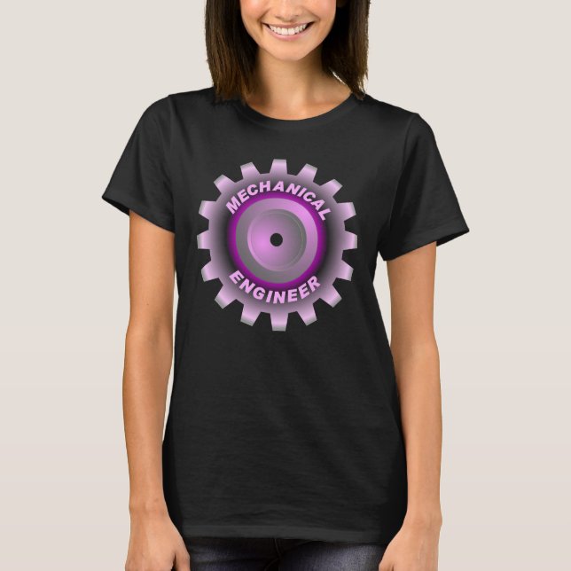 T-shirt Pignon de génie mécanique rose (Devant)