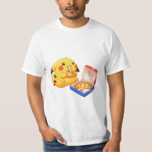 T-shirt Pikachu amoureux de pizza (pokemon)