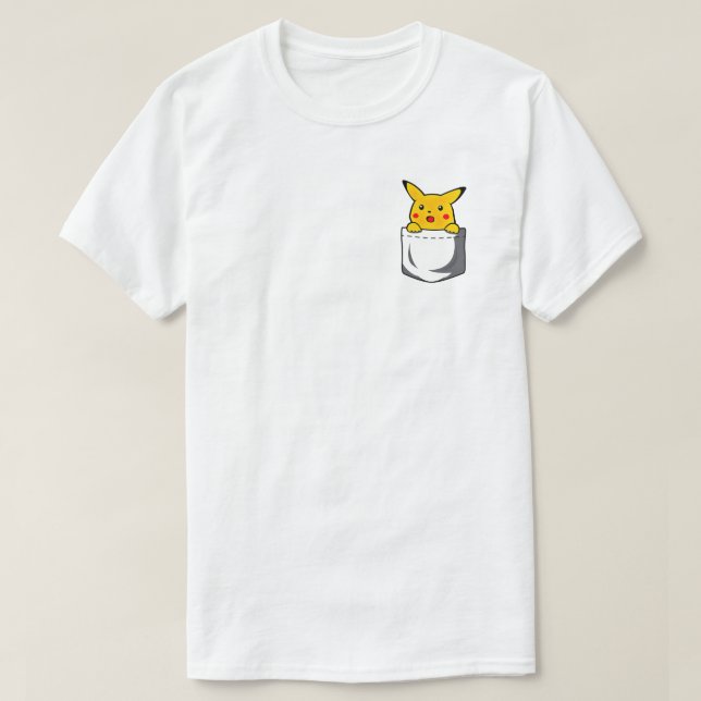 T-shirt Pikachu Pocket Cartoon Illustration (Design devant)