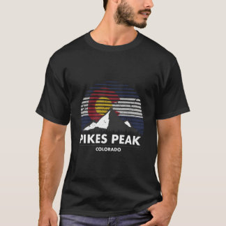 T-shirt Pikes Peak Drapeau Colorado Aventure de Montagne