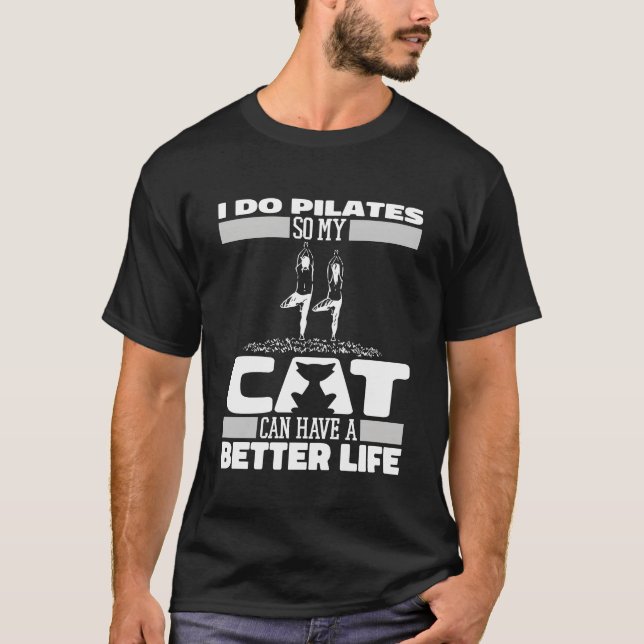 T-shirt Pilates Cat drôle (Devant)