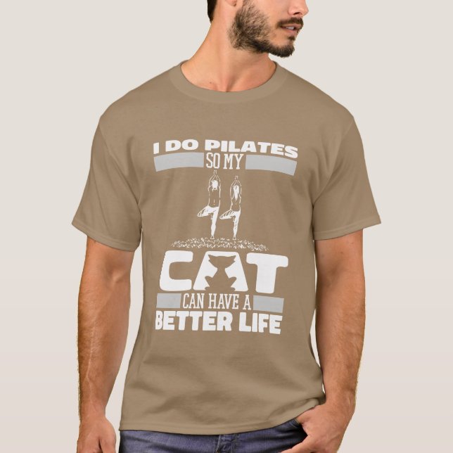 T-shirt Pilates Cat drôle (Devant)