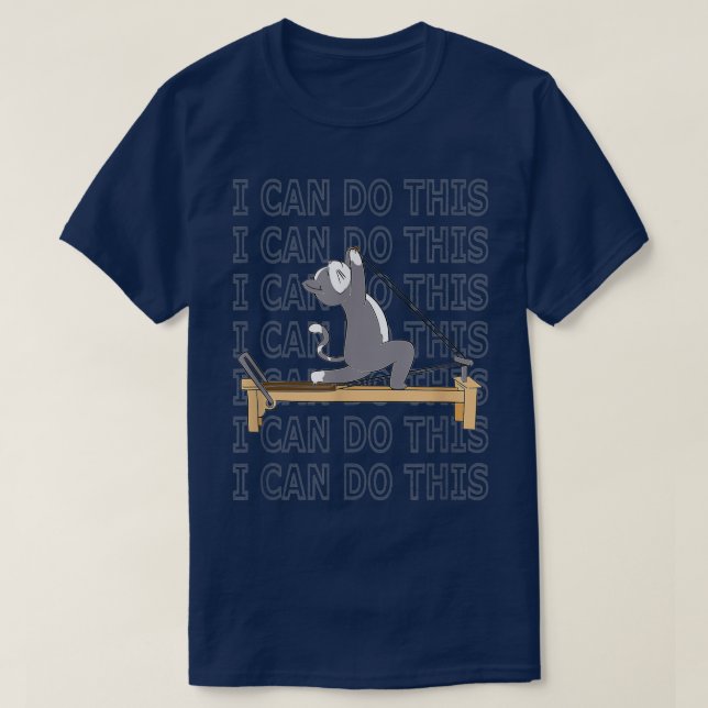 T-shirt Pilates chat Réformateur Pilates Je peux faire cet (Design devant)