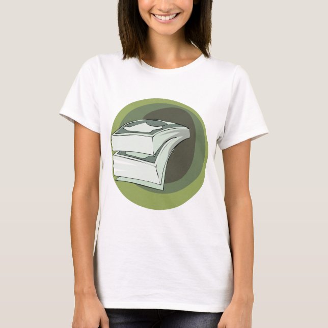 T-shirt Pile d'Argent en Espèces Backs Verts (Devant)