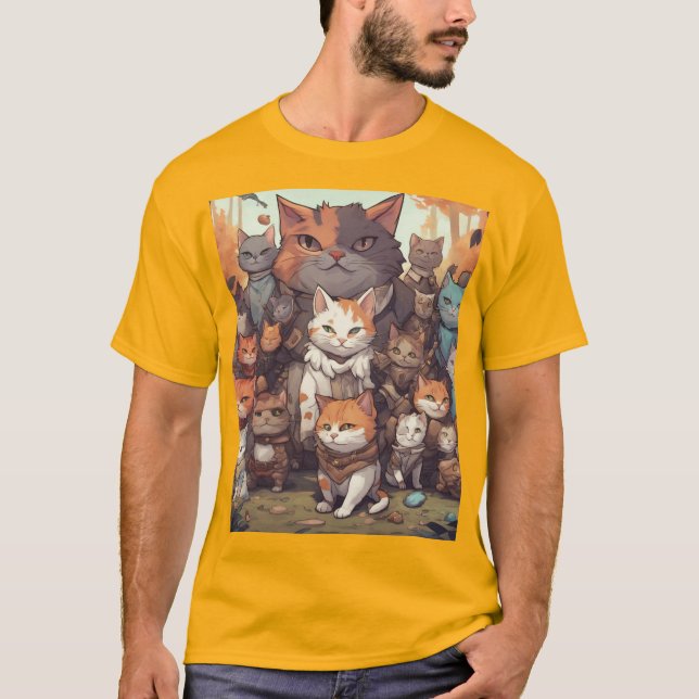 T-shirt Pile de chat (Devant)