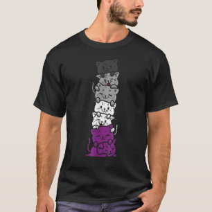 T-shirt Pile de chat Asexué Pride mignonne Ace Drapeau Ani
