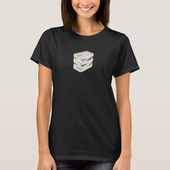 T-shirt Pile de cinq boîtes de sardines (Devant)