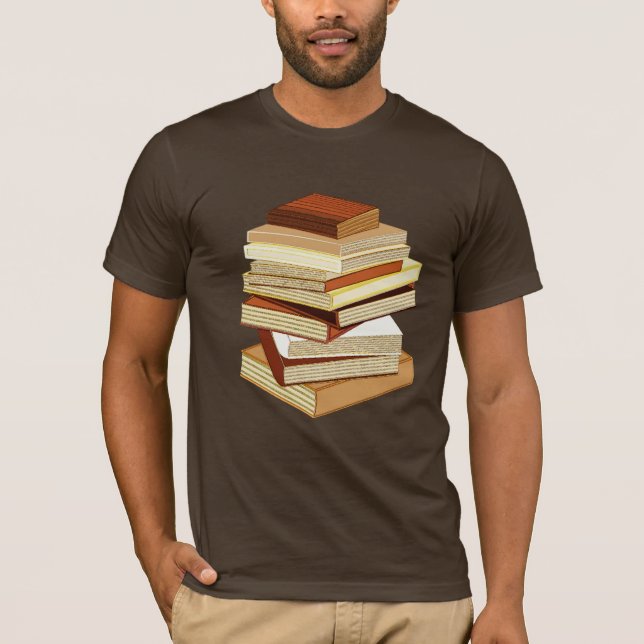 T-shirt Pile de livres - beige (Devant)