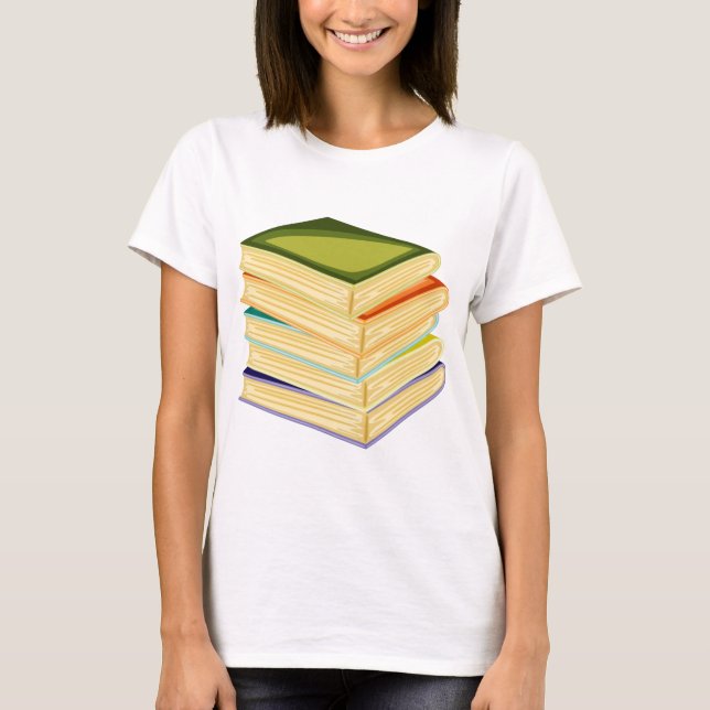 T-shirt Pile de livres Lover Art et lecture (Devant)