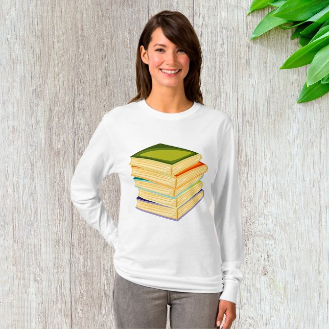 T-shirt Pile de livres Lover Art et lecture (Créateur téléchargé)