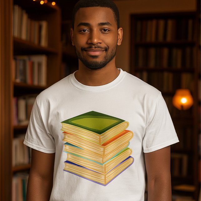 T-shirt Pile de livres Lover Art et lecture (Créateur téléchargé)