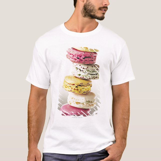 T-shirt Pile de macarons vibrants (Devant)