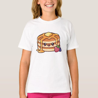 T-shirt Pile de pancakes mignons Kawaii avec du sirop et d